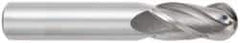 OSG - 1" Diam, 2-1/4" LOC, 4 Flute Solid Carbide Ball End Mill - TiCN Finish, Single End, 5" OAL, 1" Shank Diam, Spiral Flute - USA Tool & Supply