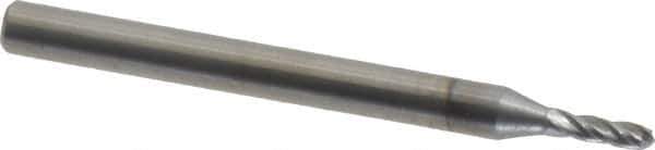 OSG - 1/16" Diam, 3/16" LOC, 4 Flute Solid Carbide Ball End Mill - TiCN Finish, Single End, 1-1/2" OAL, 1/8" Shank Diam, Spiral Flute - USA Tool & Supply