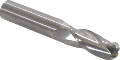 OSG - 7/16" Diam, 1" LOC, 3 Flute Solid Carbide Ball End Mill - Uncoated, Single End, 2-3/4" OAL, 7/16" Shank Diam, Spiral Flute - USA Tool & Supply
