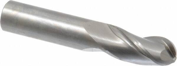 OSG - 5/8" Diam, 1-1/4" LOC, 3 Flute Solid Carbide Ball End Mill - Uncoated, Single End, 3-1/2" OAL, 5/8" Shank Diam, Spiral Flute - USA Tool & Supply