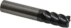 OSG - 5/8", 1-1/4" LOC, 5/8" Shank Diam, 3-1/2" OAL, 5 Flute, Solid Carbide Square End Mill - Single End, TiAlN Finish, Spiral Flute, 45° Helix, Centercutting, Right Hand Cut, Right Hand Flute, Series HP455 - USA Tool & Supply