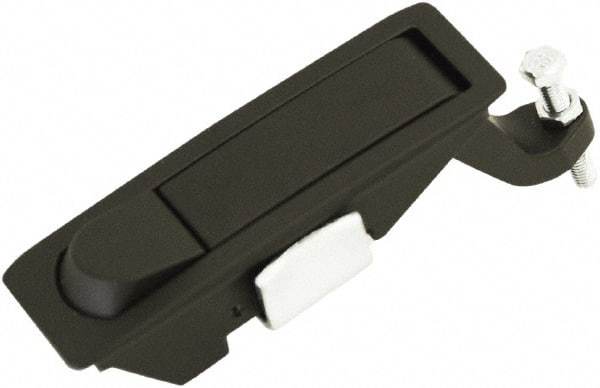Made in USA - 4.29" Long x 1.61" Wide x 3.31" High, Lever Latch - Zinc Plated Steel, with Black Powder Coat Finish - USA Tool & Supply