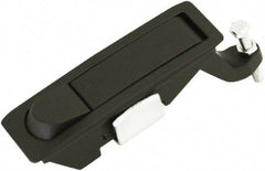Made in USA - 4.29" Long x 1.61" Wide x 3.31" High, Lever Latch - Zinc Plated Steel, with Black Powder Coat Finish - USA Tool & Supply