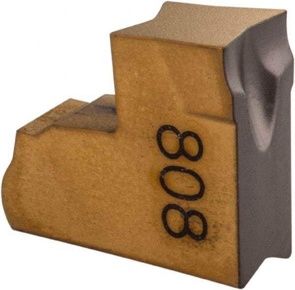 Iscar - TAG JS IC808 Grade, 0.118" Cutting Width, Carbide Cutoff Insert - 0° Neutral Lead Angle, 0.0008" Cnr Rad, TiAlN Coated, Single End - USA Tool & Supply