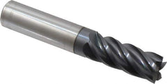 Accupro - 1/2", 1-1/4" LOC, 1/2" Shank Diam, 3" OAL, 5 Flute, Solid Carbide Square End Mill - Single End, nACRo Finish, Spiral Flute, Variable° Helix, Centercutting, Right Hand Cut, Right Hand Flute - USA Tool & Supply