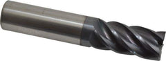 Accupro - 3/4", 1-5/8" LOC, 3/4" Shank Diam, 4" OAL, 5 Flute, Solid Carbide Square End Mill - Single End, nACRo Finish, Spiral Flute, Variable° Helix, Centercutting, Right Hand Cut, Right Hand Flute - USA Tool & Supply