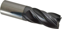 Accupro - 1", 2" LOC, 1" Shank Diam, 4" OAL, 4 Flute, Solid Carbide Square End Mill - Single End, nACRo Finish, Spiral Flute, Variable° Helix, Centercutting, Right Hand Cut, Right Hand Flute - USA Tool & Supply