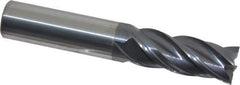 Accupro - 1/2", 1-1/4" LOC, 1/2" Shank Diam, 3" OAL, 4 Flute, Solid Carbide Square End Mill - Single End, nACRo Finish, Spiral Flute, Variable° Helix, Centercutting, Right Hand Cut, Right Hand Flute - USA Tool & Supply