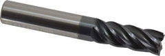Accupro - 3/8", 1" LOC, 3/8" Shank Diam, 2-1/2" OAL, 5 Flute, Solid Carbide Square End Mill - Single End, nACRo Finish, Spiral Flute, Variable° Helix, Centercutting, Right Hand Cut, Right Hand Flute - USA Tool & Supply