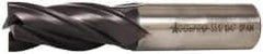 Accupro - 3/4", 1-5/8" LOC, 3/4" Shank Diam, 3-7/8" OAL, 4 Flute, Powdered Metal Square End Mill - Single End, TiAlN Finish, Spiral Flute, 30° Helix, Centercutting, Right Hand Cut, Right Hand Flute - USA Tool & Supply