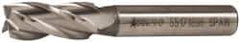 Accupro - 7/16", 1" LOC, 3/8" Shank Diam, 2-11/16" OAL, 4 Flute, Powdered Metal Square End Mill - Single End, Uncoated, Spiral Flute, 30° Helix, Centercutting, Right Hand Cut, Right Hand Flute - USA Tool & Supply