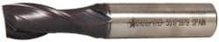 Accupro - 5/8", 1-5/16" LOC, 5/8" Shank Diam, 3-7/16" OAL, 2 Flute, Powdered Metal Square End Mill - Single End, TiAlN Finish, Spiral Flute, 30° Helix, Centercutting, Right Hand Cut, Right Hand Flute - USA Tool & Supply