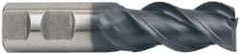 Accupro - 1", 2" LOC, 1" Shank Diam, 4-1/2" OAL, 3 Flute, Powdered Metal Square End Mill - Single End, TiAlN Finish, Spiral Flute, 45° Helix, Centercutting, Right Hand Cut, Right Hand Flute - USA Tool & Supply