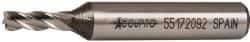 Accupro - 3/16", 1/2" LOC, 3/8" Shank Diam, 2-3/8" OAL, 4 Flute, Powdered Metal Square End Mill - Single End, Uncoated, Spiral Flute, 30° Helix, Centercutting, Right Hand Cut, Right Hand Flute - USA Tool & Supply