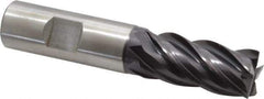 Accupro - 3/4", 1-5/8" LOC, 3/4" Shank Diam, 3-7/8" OAL, 4 Flute, Powdered Metal Square End Mill - Single End, TiAlN Finish, Spiral Flute, Variable° Helix, Centercutting, Right Hand Cut, Right Hand Flute - USA Tool & Supply