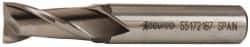 Accupro - 1/2", 1" LOC, 1/2" Shank Diam, 3" OAL, 2 Flute, Powdered Metal Square End Mill - Single End, Uncoated, Spiral Flute, 30° Helix, Centercutting, Right Hand Cut, Right Hand Flute - USA Tool & Supply