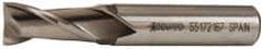 Accupro - 1/2", 1" LOC, 1/2" Shank Diam, 3" OAL, 2 Flute, Powdered Metal Square End Mill - Single End, Uncoated, Spiral Flute, 30° Helix, Centercutting, Right Hand Cut, Right Hand Flute - USA Tool & Supply