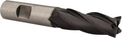 Accupro - 5/8", 1-5/8" LOC, 5/8" Shank Diam, 3-3/4" OAL, 4 Flute, Powdered Metal Square End Mill - Single End, TiAlN Finish, Spiral Flute, 30° Helix, Centercutting, Right Hand Cut, Right Hand Flute - USA Tool & Supply