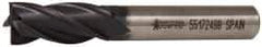 Accupro - 7/16", 1" LOC, 3/8" Shank Diam, 2-11/16" OAL, 4 Flute, Powdered Metal Square End Mill - Single End, TiAlN Finish, Spiral Flute, 30° Helix, Centercutting, Right Hand Cut, Right Hand Flute - USA Tool & Supply