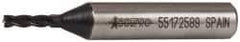 Accupro - 1/8", 3/8" LOC, 3/8" Shank Diam, 2-5/16" OAL, 4 Flute, Powdered Metal Square End Mill - Single End, TiAlN Finish, Spiral Flute, 30° Helix, Centercutting, Right Hand Cut, Right Hand Flute - USA Tool & Supply