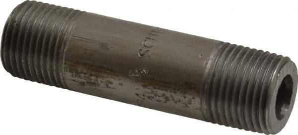 Value Collection - Schedule 160, 1/2" Diam x 3" Long Black Pipe Nipple - Threaded - USA Tool & Supply