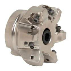 Seco - 6 Inserts, 2-1/2" Cut Diam, 3/4" Arbor Diam, 0.295" Max Depth of Cut, Indexable Square-Shoulder Face Mill - 0/90° Lead Angle, 1.57" High, XNEX 0806.. Insert Compatibility, Through Coolant, Series Square 6 - USA Tool & Supply