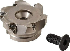 Seco - 6 Inserts, 4" Cut Diam, 1-1/2" Arbor Diam, 0.295" Max Depth of Cut, Indexable Square-Shoulder Face Mill - 0/90° Lead Angle, 1.97" High, XNEX 0806.. Insert Compatibility, Through Coolant, Series Square 6 - USA Tool & Supply