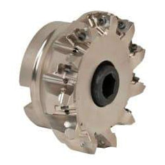 Seco - 11 Inserts, 4" Cut Diam, 1-1/2" Arbor Diam, 0.295" Max Depth of Cut, Indexable Square-Shoulder Face Mill - 0/90° Lead Angle, 1.97" High, XNEX 0806.. Insert Compatibility, Through Coolant, Series Square 6 - USA Tool & Supply