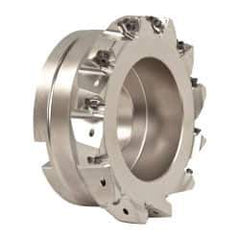 Seco - 12 Inserts, 6" Cut Diam, 2" Arbor Diam, 0.295" Max Depth of Cut, Indexable Square-Shoulder Face Mill - 0/90° Lead Angle, 2.48" High, XNEX 0806.. Insert Compatibility, Through Coolant, Series Square 6 - USA Tool & Supply