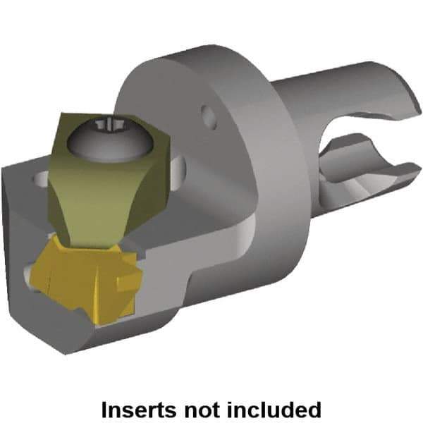 Kennametal - NG2R Insert, 20mm Head Length, Modular Grooving Cutting Unit Head - Left Hand Cut, System Size KM2016, Through Coolant, Series Micro Top Notch - USA Tool & Supply