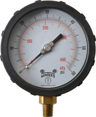 Winters - 4" Dial, 1/4 Thread, 0-60 Scale Range, Pressure Gauge - Lower Connection Mount, Accurate to 1% of Scale - USA Tool & Supply