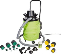 Greenlee - 12 Gal Plastic Tank, Electric Powered Power Fishing Blower/Wet/Dry Vacuum System - 120 Volt, 11.8 Amps, 15' Hose Fitting, Washable Stainless Steel, Accessories Included - USA Tool & Supply