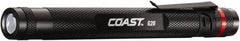 Coast Cutlery - White LED Bulb, 18 Lumens, Industrial/Tactical Flashlight - Black Aluminum Body, 2 AAA Batteries Included - USA Tool & Supply