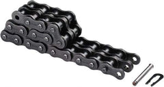 U.S. Tsubaki - 1/2" Pitch, ANSI 40, Solid Roller Chain - Chain No. 40, 1,921 Lb. Capacity, 5/16" Roller Diam, 5/16" Roller Width - USA Tool & Supply