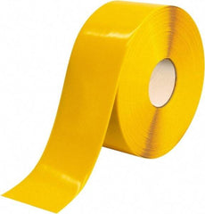 PRO-SAFE - Yellow Solid Color PVC Tape - 4" Wide x 100' Long x 50 mil Thick, General Traffic - USA Tool & Supply