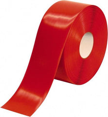 PRO-SAFE - Red Solid Color PVC Tape - 4" Wide x 100' Long x 50 mil Thick, General Traffic - USA Tool & Supply