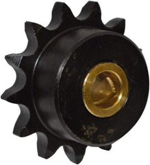 U.S. Tsubaki - 15 Tooth, 5.305" Outside Diam, Carbon Steel & Bronze, Chain Idler Sprocket - Chain Size 80, 1-1/8" Bore Diam - USA Tool & Supply