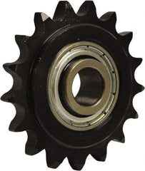 U.S. Tsubaki - 17 Tooth, 2.97" Outside Diam, Carbon Steel, Chain Idler Sprocket - Chain Size 40, 0.638" Bore Diam - USA Tool & Supply