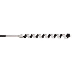Irwin - 1-1/4", 7/16" Diam Hex Shank, 17" Overall Length with 15" Twist, Ship Auger Bit - USA Tool & Supply