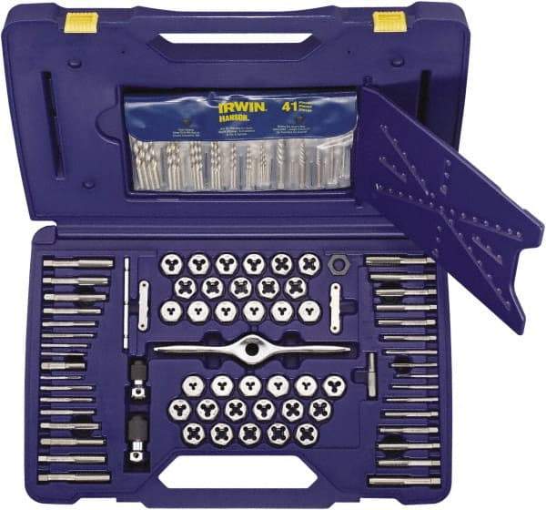 Irwin - #4-40 to 1/2-20, Die and Drill Set - Letter F to U, Hex Die - Exact Industrial Supply