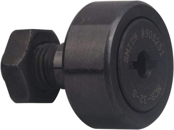 Accurate Bushing - 16mm Roller Diam x 11mm Width, 6mm Stud Diam x 16mm Length, Sealed Stud Cam Follower - Carbon Steel, 8mm Thread Length, M6 X 1 Thread, 28mm OAL, 6,400 N Dynamic Cap, 8,500 N Static Cap - USA Tool & Supply