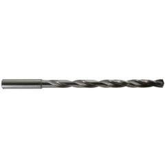 7.6 mm Dia. × 8 mm Shank × 108 mm Flute Length × 146 mm OAL, 12xD, 140°, nano-FIREX, 2 Flute, Coolant Thru, Round Solid Carbide Drill - USA Tool & Supply