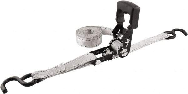 Erickson Manufacturing - 12' Long x 1-1/4" Wide, 2,500 Lb Basket Capacity, Polyester Web Sling - Gray - USA Tool & Supply