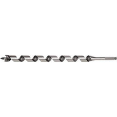 Irwin - 1-1/16", 7/16" Diam Hex Shank, 18" Overall Length with 15" Twist, Utility Auger Bit - USA Tool & Supply