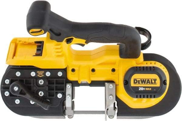 DeWALT - 20 Volt, 32-7/8" Blade, 740 SFPM Cordless Portable Bandsaw - 2-1/2" (Round) & 2-1/2 x 2-1/2" (Rectangle) Cutting Capacity, Lithium-Ion Battery Not Included - USA Tool & Supply