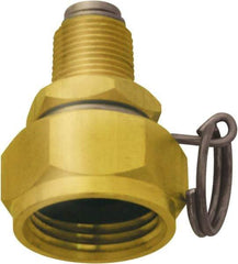 SANI-LAV - 1 Piece, 3/8 NPT & 3/4 GHT MNPT x FGHT, Brass Reusable Hose Male Swivel Fitting - 1/4" Hose ID x 1-1/4" Hose OD - USA Tool & Supply