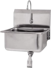 SANI-LAV - 19" Long x 16" Wide Inside, 1 Compartment, Grade 304 Stainless Steel Hands Free Hand Sink - 18 Gauge, 21" Long x 20" Wide x 24" High Outside, 10" Deep - USA Tool & Supply