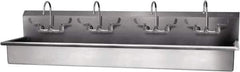 SANI-LAV - 77" Long x 16-1/2" Wide Inside, 1 Compartment, Grade 304 Stainless Steel Hand Sink-Wall Mount - 16 Gauge, 80" Long x 20" Wide x 18" High Outside, 8" Deep - USA Tool & Supply