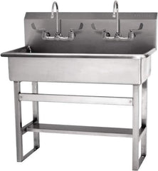 SANI-LAV - 37" Long x 16-1/2" Wide Inside, 1 Compartment, Grade 304 Stainless Steel Hands Free Hand Sink - 16 Gauge, 40" Long x 20" Wide x 45" High Outside, 8" Deep - USA Tool & Supply