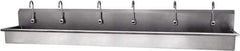 SANI-LAV - 117" Long x 16-1/2" Wide Inside, 1 Compartment, Grade 304 Stainless Steel Hands Free Hand Sink - 16 Gauge, 120" Long x 20" Wide x 18" High Outside, 8" Deep - USA Tool & Supply